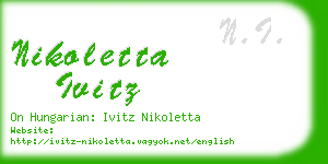 nikoletta ivitz business card